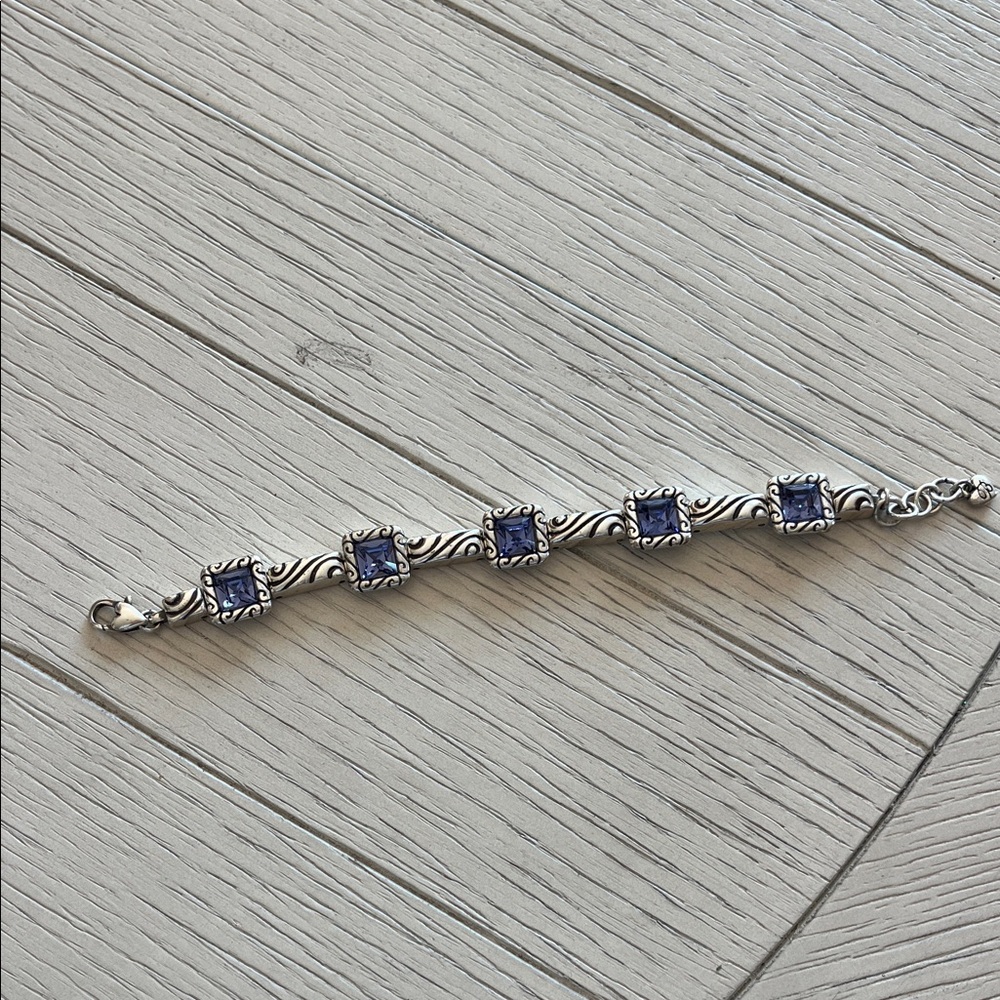 Elegant Silver and Purple Bracelet